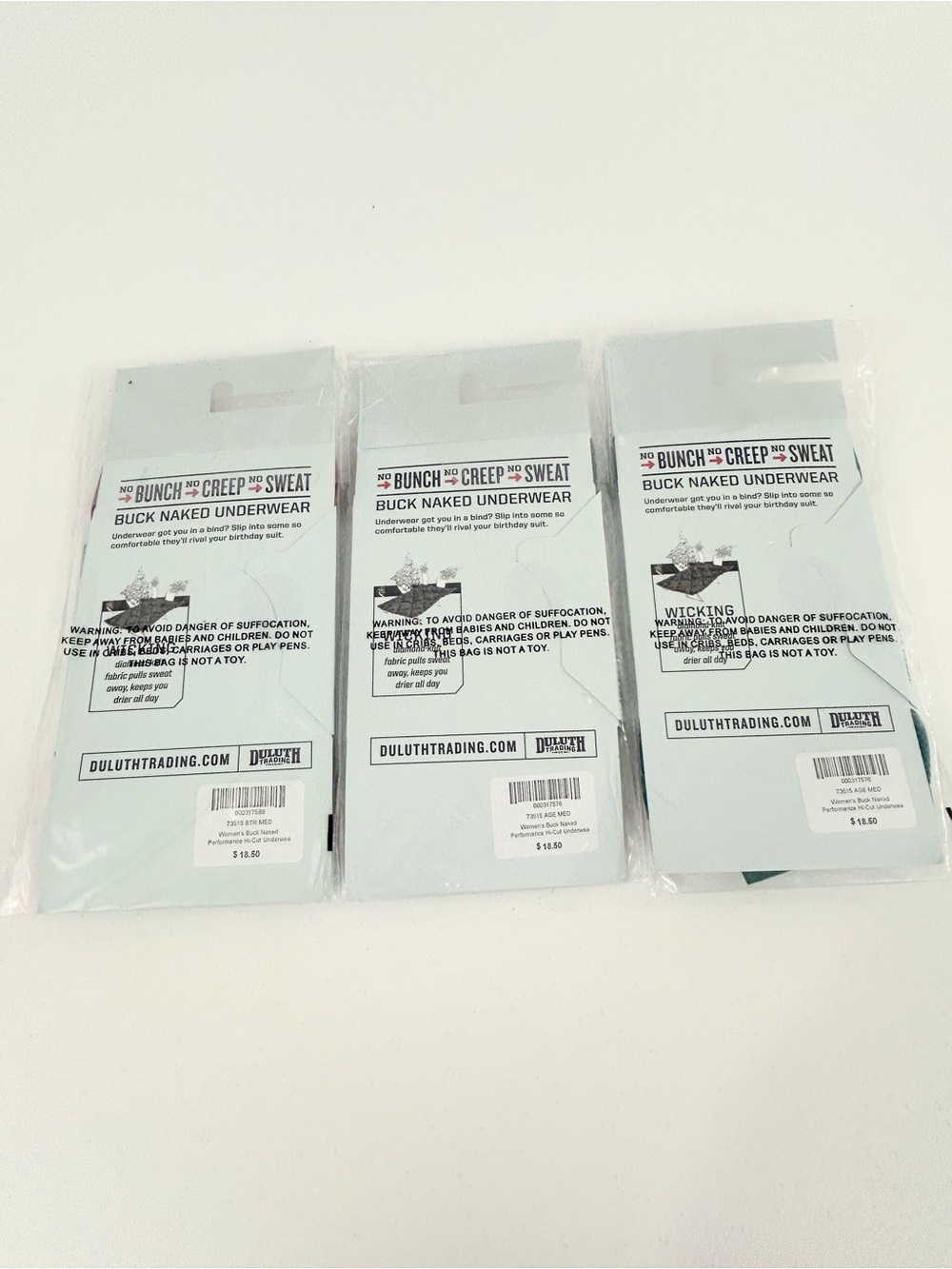 Duluth Buck Naked Performance Hi-Cut Underwear Trio Size M NEW - Picture 2 of 7